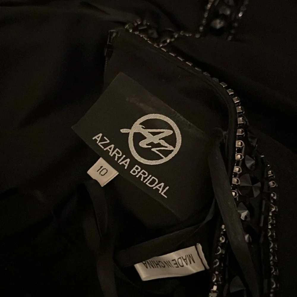 AZARIA BRIDAL SIZE 10 BLACK CUT OUT SIDE MESH W/ SEQUIN BLACK PARTY EVENT DRESS - Picture 12 of 12